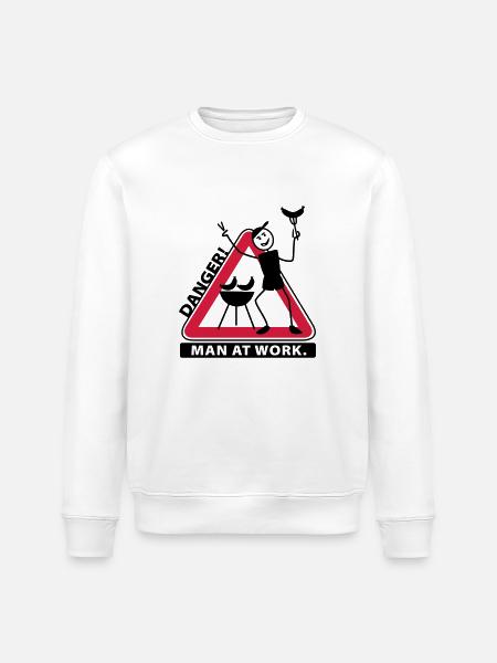 man_at_grill - Stanley/Stella Unisex Bio-Sweatshirt ROLLER - Weiß