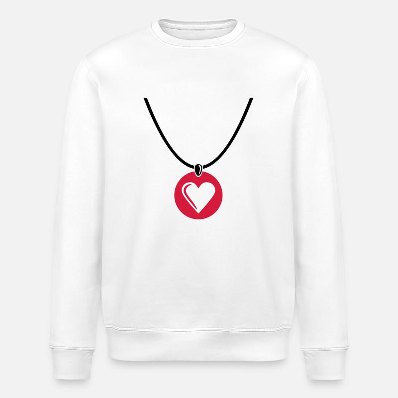 Halskette Herz - Stanley/Stella Unisex Bio-Sweatshirt ROLLER - Weiß
