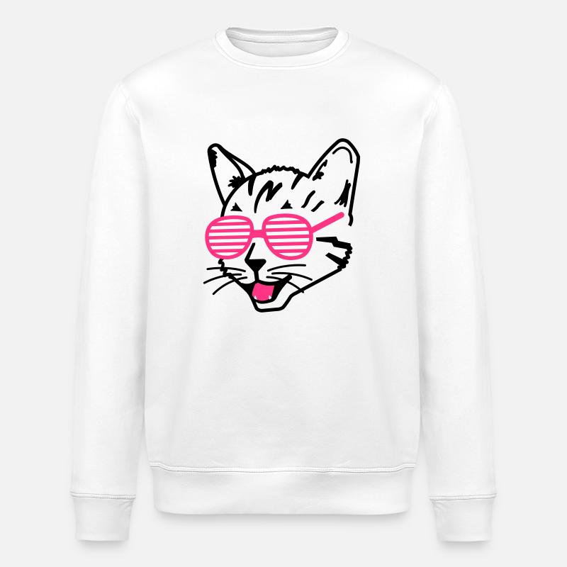 katze - Stanley/Stella Unisex Bio-Sweatshirt ROLLER - Weiß
