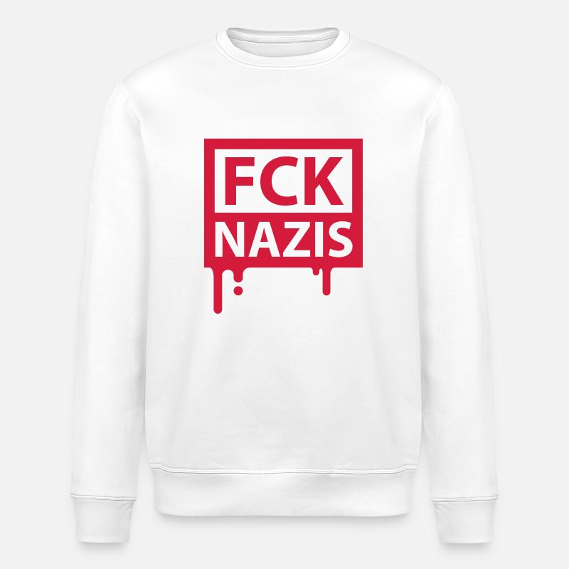 fck_nazis__f1 - Stanley/Stella Unisex Bio-Sweatshirt ROLLER - Weiß