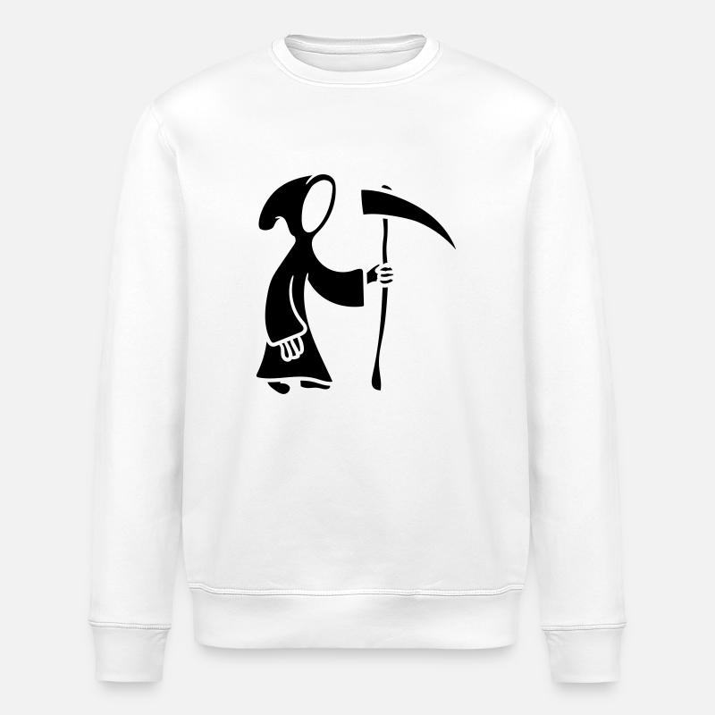 Death with Scythe comic cartoon - Stanley/Stella ROLLER Unisex Organic Sweatshirt - white