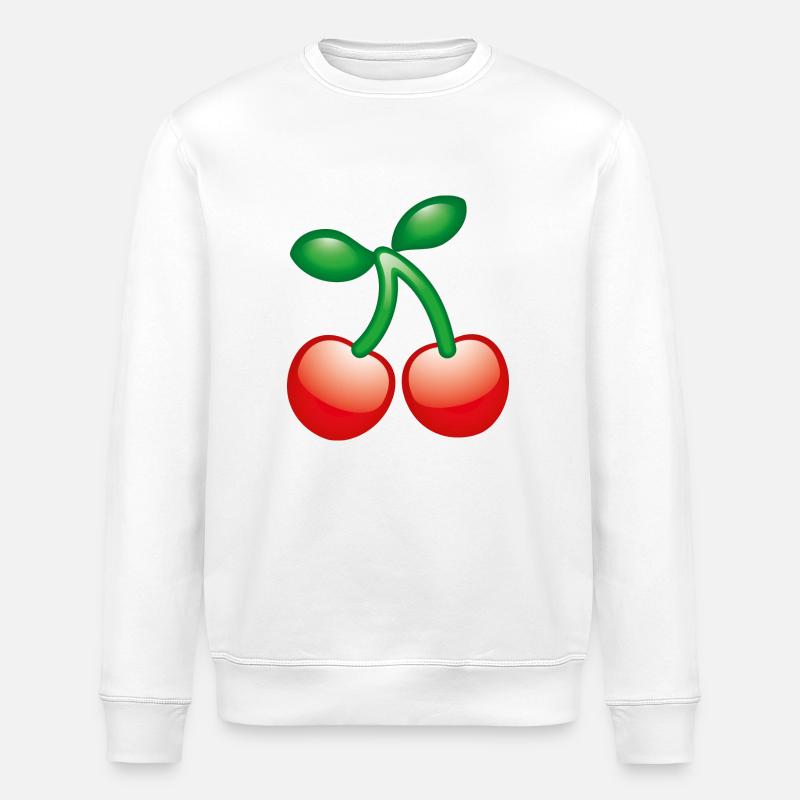 Smiley Cherry - Stanley/Stella Unisex Bio-Sweatshirt ROLLER - Weiß