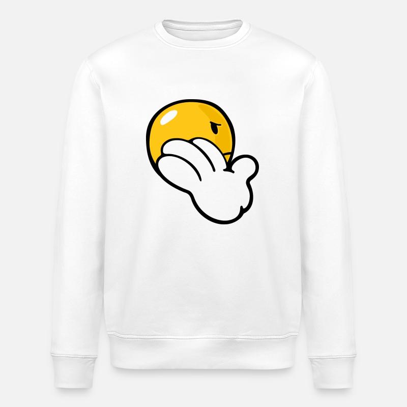 Smiley Anger Uninterested - Stanley/Stella Unisex Bio-Sweatshirt ROLLER - Weiß