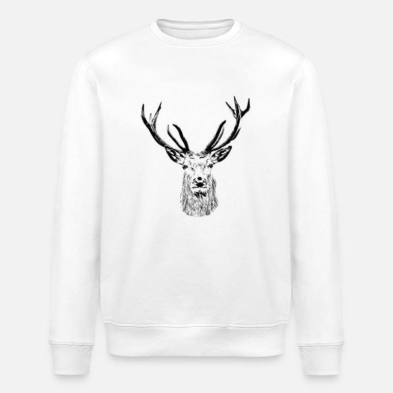 Cerf majestueux – sauvage et élégant - Sweat bio ROLLER Stanley/Stella Unisexe - blanc