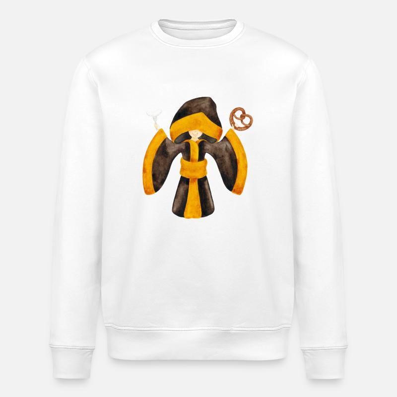 À Guadn ! Münchner Kindl avec Weisswurst et Brezn - Sweat bio ROLLER Stanley/Stella Unisexe - blanc