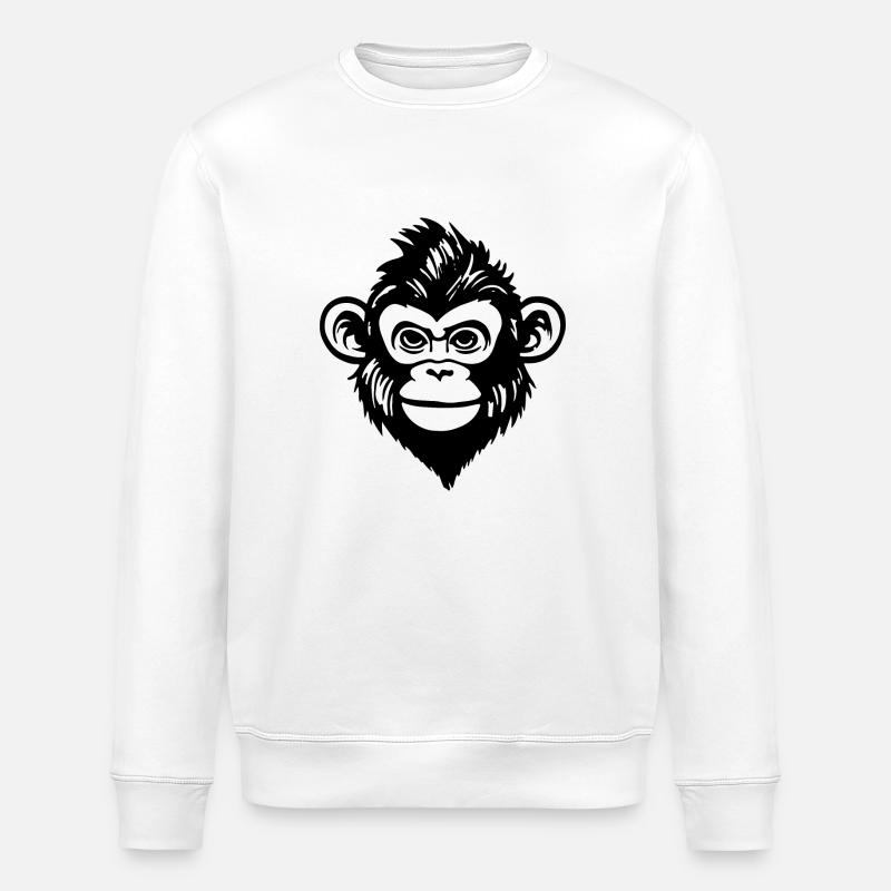 Monkey - Stanley/Stella ROLLER Unisex Organic Sweatshirt - white
