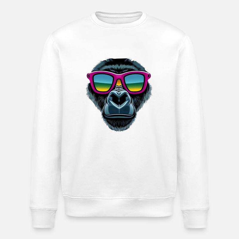 gorille cool - Sweat bio ROLLER Stanley/Stella Unisexe - blanc
