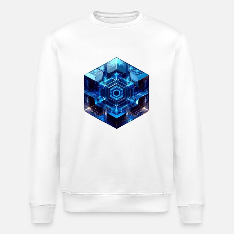 Sci Fi Cube - Stanley/Stella ROLLER Unisex Organic Sweatshirt - white