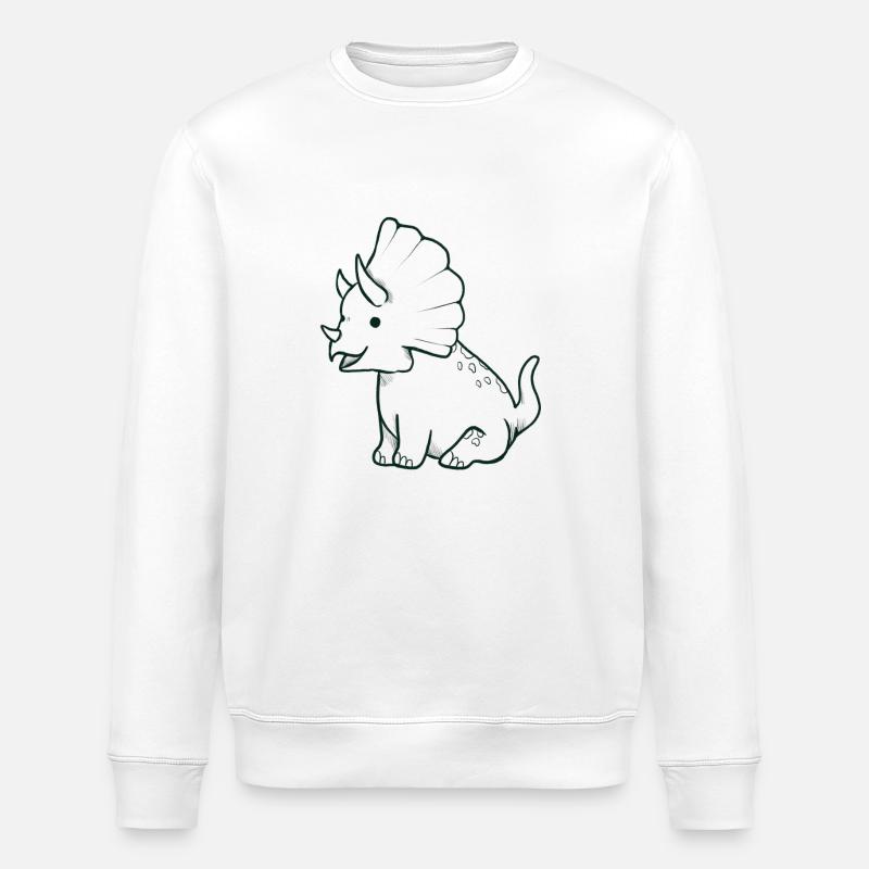 Süßer Triceratops Dino - Stanley/Stella Unisex Bio-Sweatshirt ROLLER - Weiß