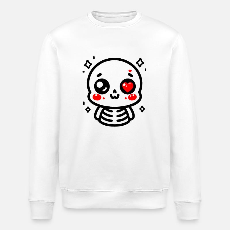 Rotes Herzauge Skelett - Stanley/Stella Unisex Bio-Sweatshirt ROLLER - Weiß