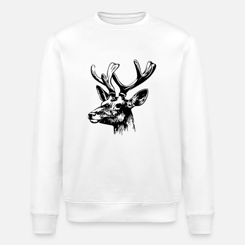 reh kopf - Stanley/Stella Unisex Bio-Sweatshirt ROLLER - Weiß