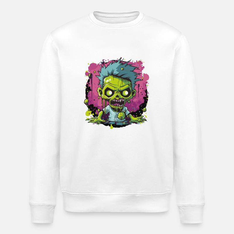Bande dessinée de zombies - Sweat bio ROLLER Stanley/Stella Unisexe - blanc