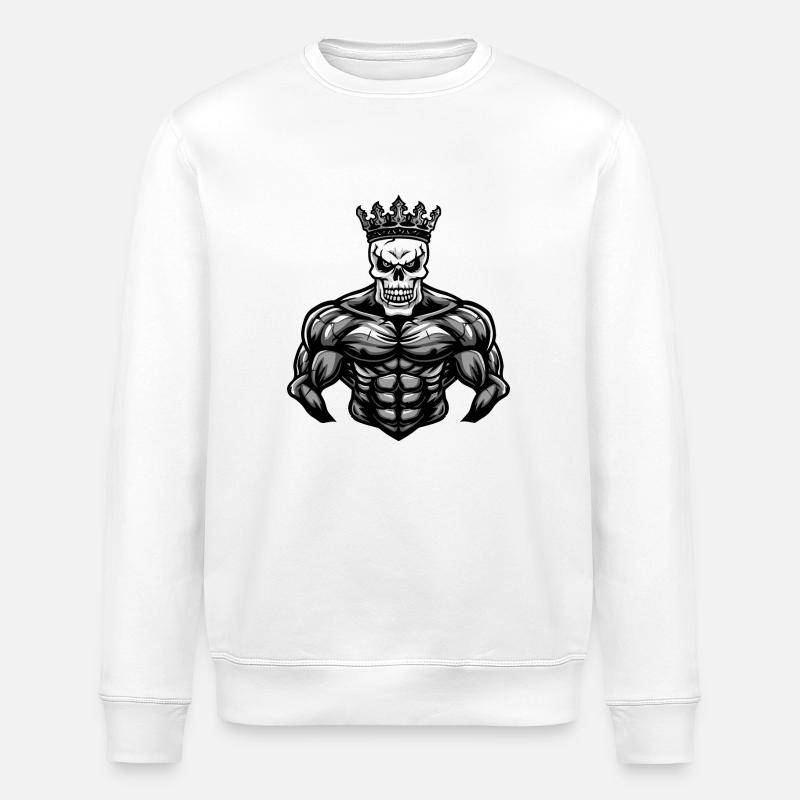 skull king - Stanley/Stella ROLLER Unisex Organic Sweatshirt - white