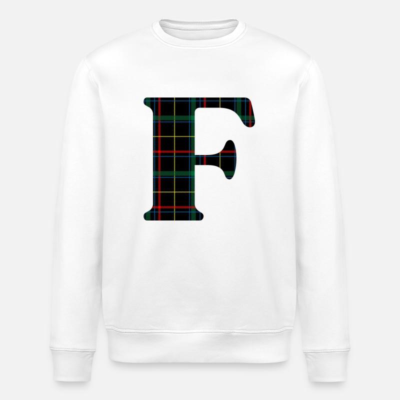 Monogramm f Schottischer Tartan - Stanley/Stella Unisex Bio-Sweatshirt ROLLER - Weiß