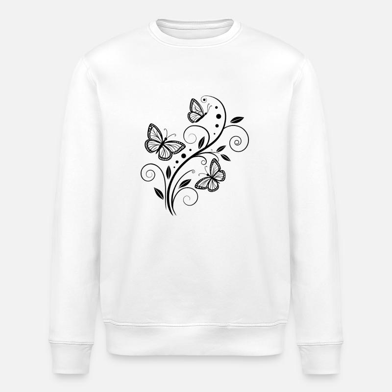Schmetterling Ornament - Stanley/Stella Unisex Bio-Sweatshirt ROLLER - Weiß