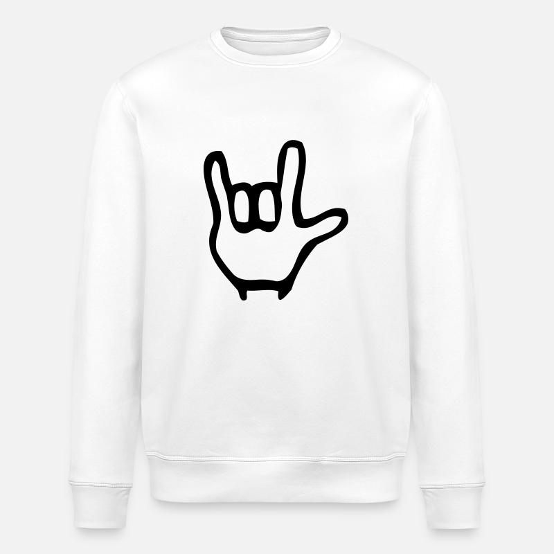 ich liebe Dich - Stanley/Stella Unisex Bio-Sweatshirt ROLLER - Weiß