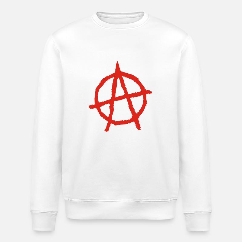 Anarchy Symbol - Stanley/Stella ROLLER Unisex Organic Sweatshirt - white