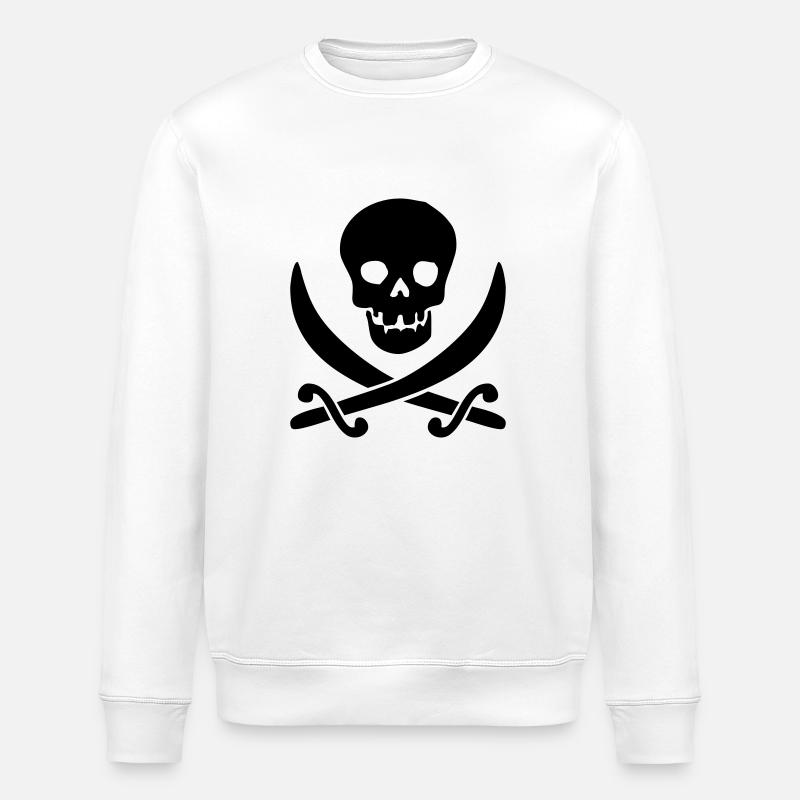 Pirat mit Schwerter - Stanley/Stella Unisex Bio-Sweatshirt ROLLER - Weiß
