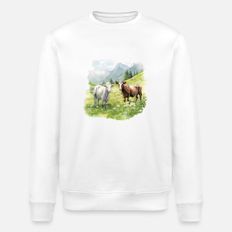Kühe auf einer Weide - Stanley/Stella Unisex Bio-Sweatshirt ROLLER - Weiß
