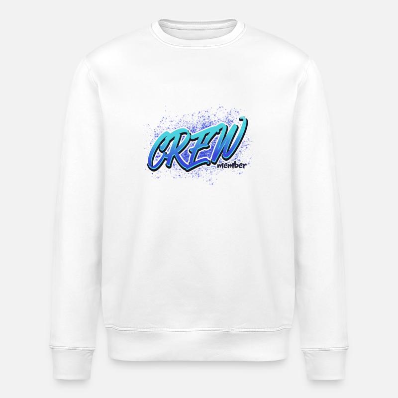 Crew member design - Stanley/Stella ROLLER Unisex Organic Sweatshirt - white
