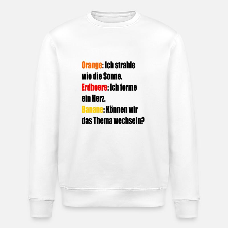 Orange Erdbeere Banane - Stanley/Stella Unisex Bio-Sweatshirt ROLLER - Weiß