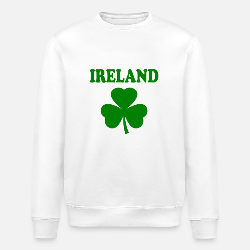 Trèfle d’Irlande - Sweat bio ROLLER Stanley/Stella Unisexe - blanc