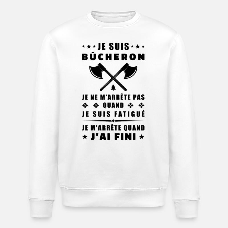 Ich bin Holzfäller - Stanley/Stella Unisex Bio-Sweatshirt ROLLER - Weiß