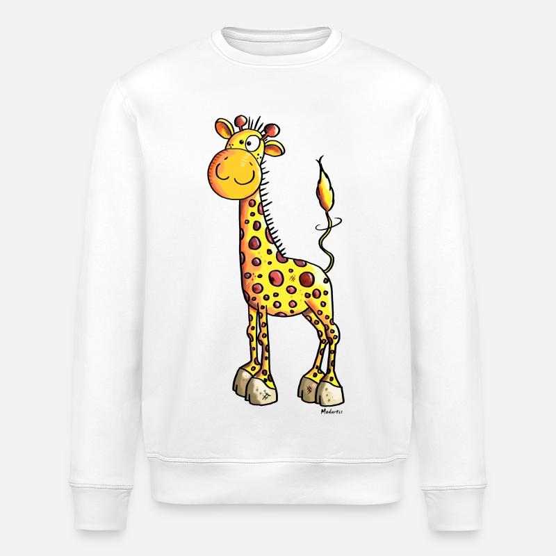 Süße Giraffe - Giraffen - Stanley/Stella Unisex Bio-Sweatshirt ROLLER - Weiß