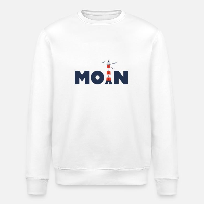 Moin, Leuchtturm, Dialekt, Norden - Stanley/Stella Unisex Bio-Sweatshirt ROLLER - Weiß
