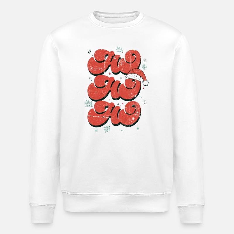 Ho Ho Ho Festive Script - Stanley/Stella ROLLER Unisex Organic Sweatshirt - white