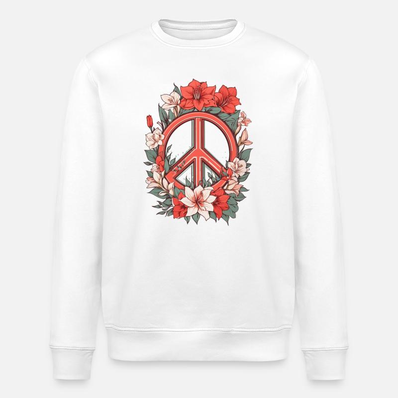 Friedenszeichen - Stanley/Stella Unisex Bio-Sweatshirt ROLLER - Weiß
