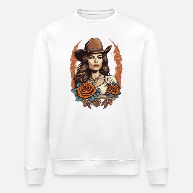 Western Girl - Stanley/Stella Unisex Bio-Sweatshirt ROLLER - Weiß