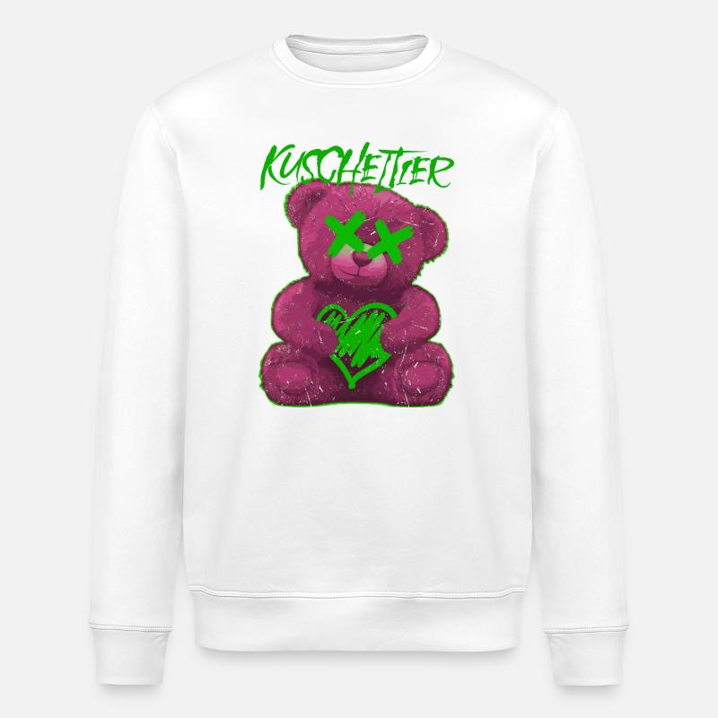Teddybär süss Kuscheltier - Stanley/Stella Unisex Bio-Sweatshirt ROLLER - Weiß