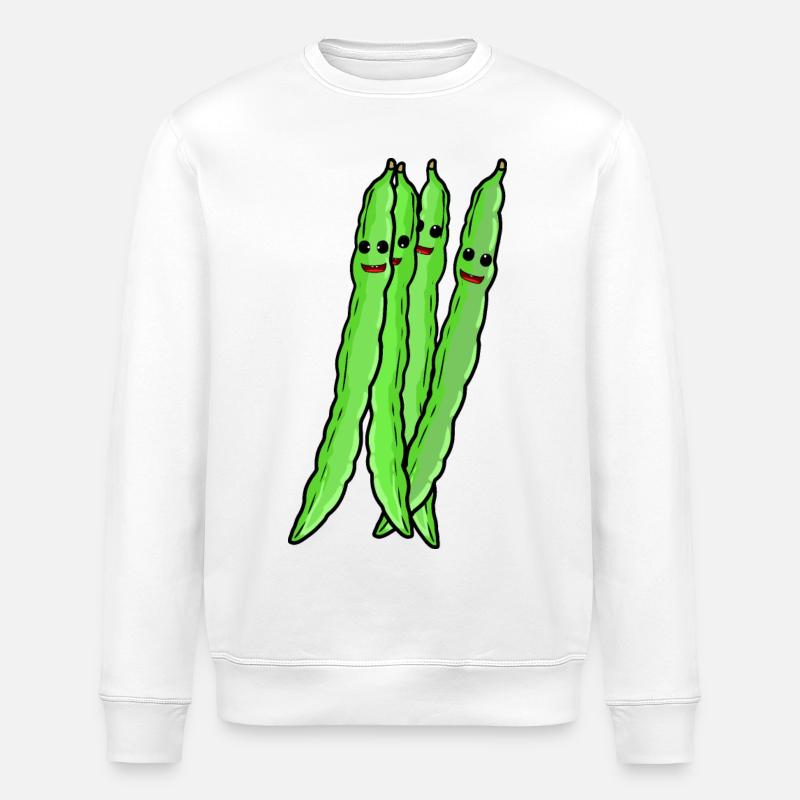 Haricots Haricots Légumes - Sweat bio ROLLER Stanley/Stella Unisexe - blanc