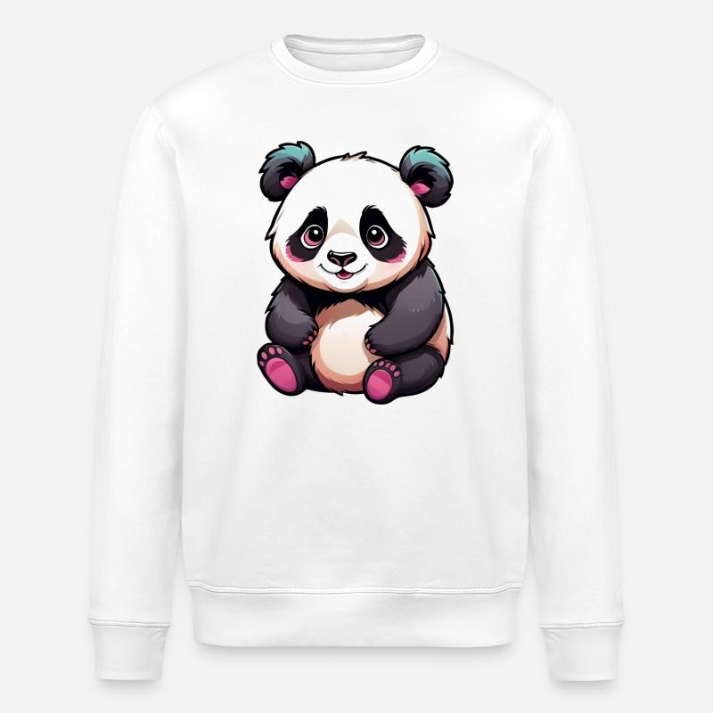 Mignon dessin animé panda ours - Sweat bio ROLLER Stanley/Stella Unisexe - blanc