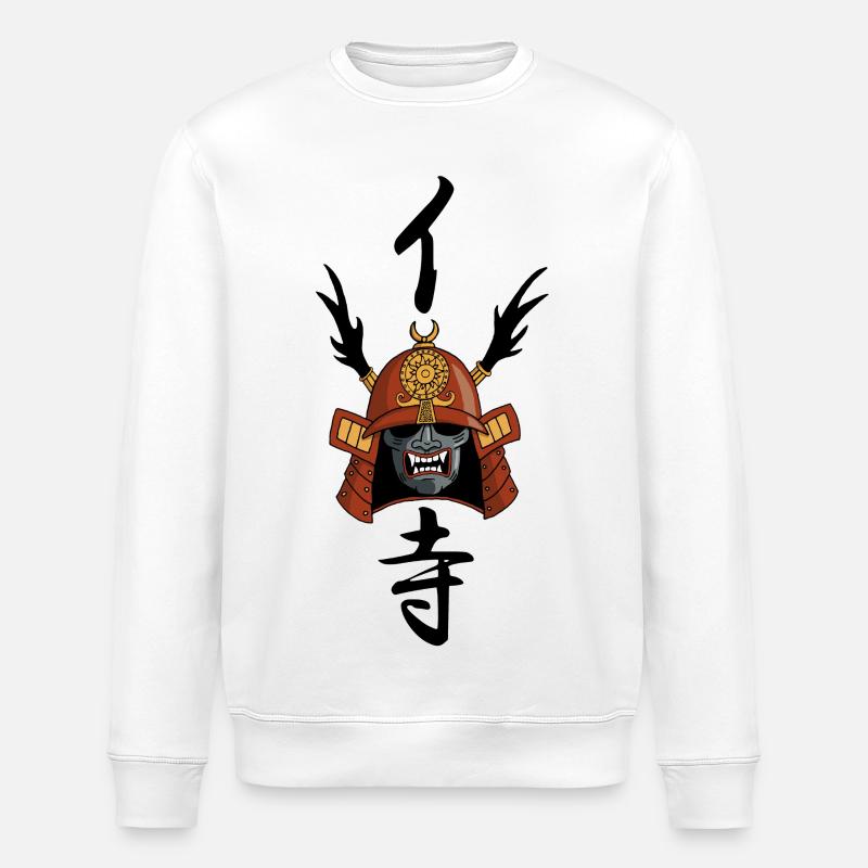 Manga Samurai Helm - Stanley/Stella Unisex Bio-Sweatshirt ROLLER - Weiß