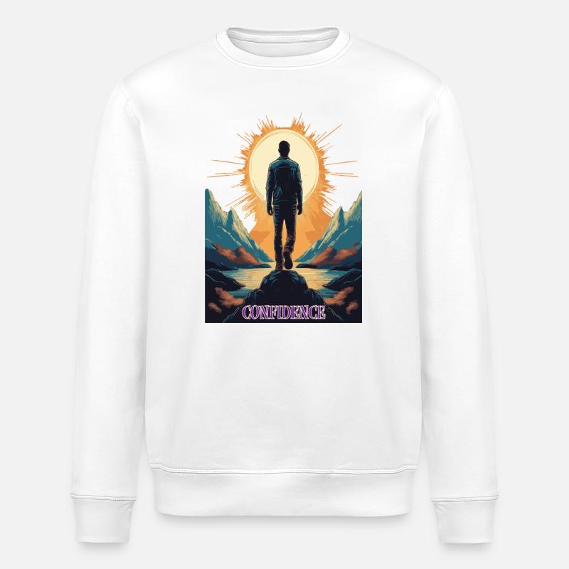 Confidence – Strength through self-confidence - Stanley/Stella ROLLER Unisex Organic Sweatshirt - white