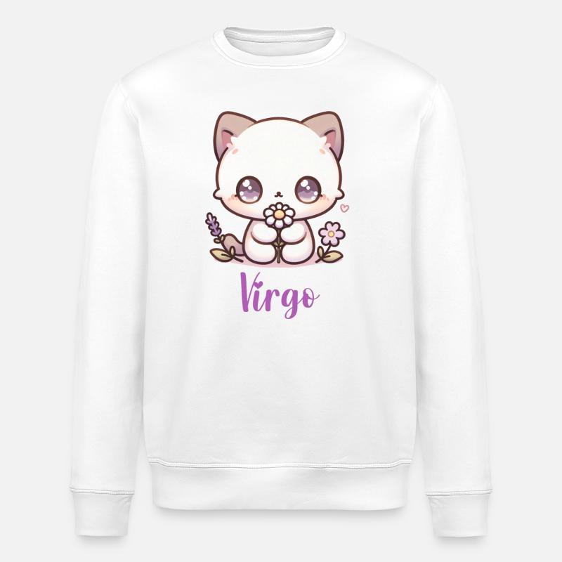 Süße Virgo Sternzeichen Astrologie Geschenk - Stanley/Stella Unisex Bio-Sweatshirt ROLLER - Weiß