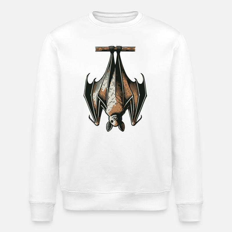Bat - Stanley/Stella ROLLER Unisex Organic Sweatshirt - white