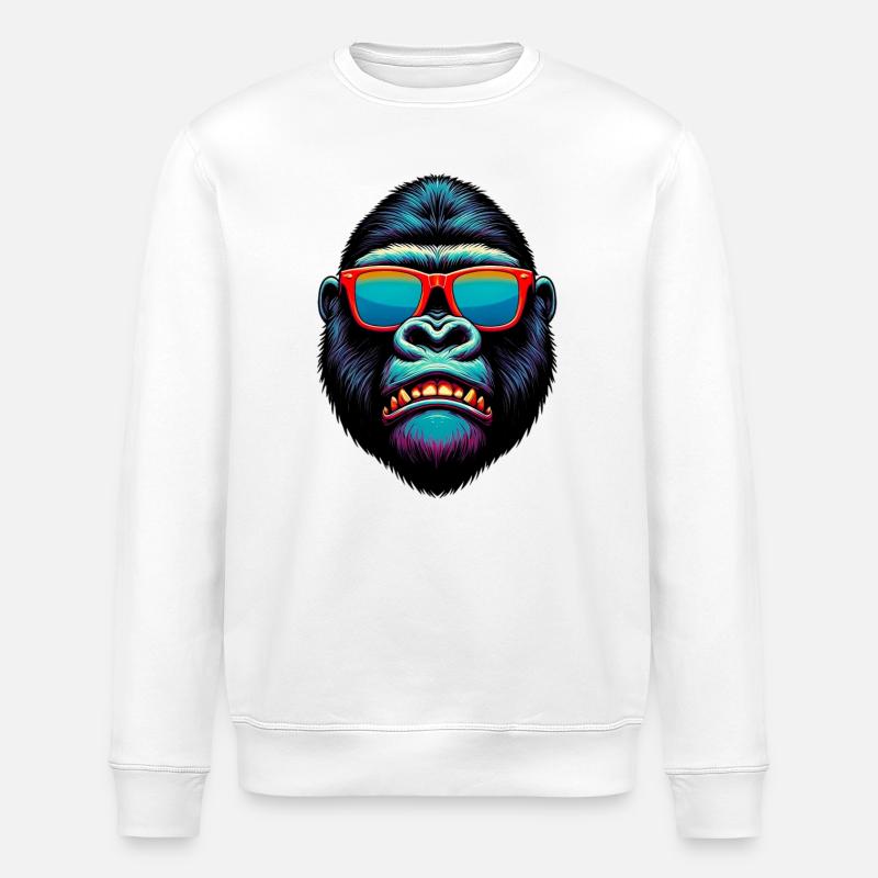 Gorille - Sweat bio ROLLER Stanley/Stella Unisexe - blanc