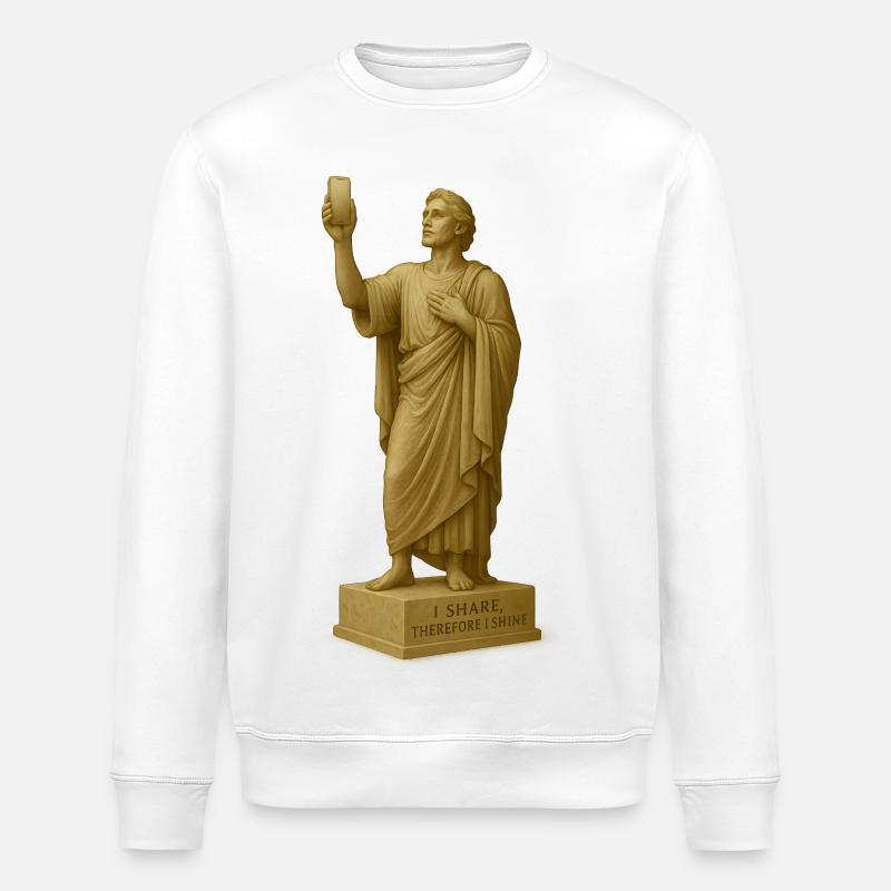 Statue de philosophe antique avec citation - Sweat bio ROLLER Stanley/Stella Unisexe - blanc