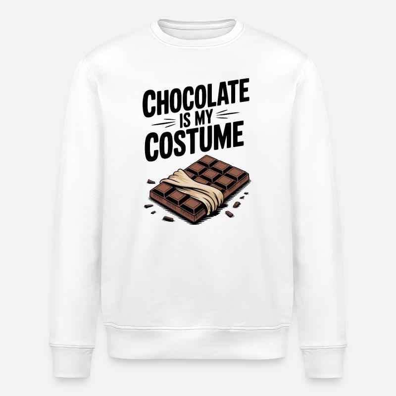 Le chocolat, c’est mon costume - Sweat bio ROLLER Stanley/Stella Unisexe - blanc