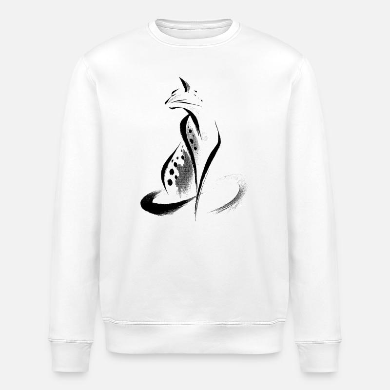 Abstrakter Cheetah  - Stanley/Stella Unisex Bio-Sweatshirt ROLLER - Weiß