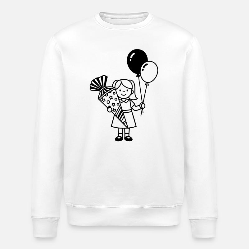 Einschulung Mädchen mit Schultüte - Stanley/Stella Unisex Bio-Sweatshirt ROLLER - Weiß