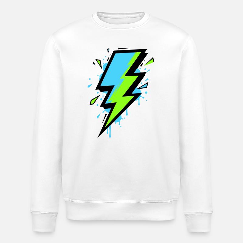 Strahl der modernen Elektrizität - Stanley/Stella Unisex Bio-Sweatshirt ROLLER - Weiß