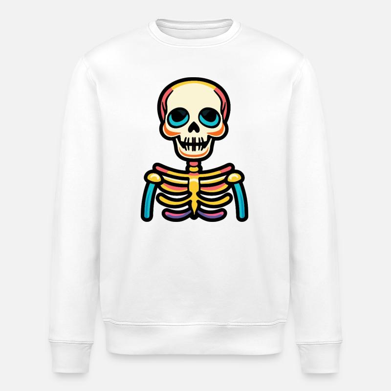 Skeleton Halloween Comic - Stanley/Stella ROLLER Unisex Organic Sweatshirt - white