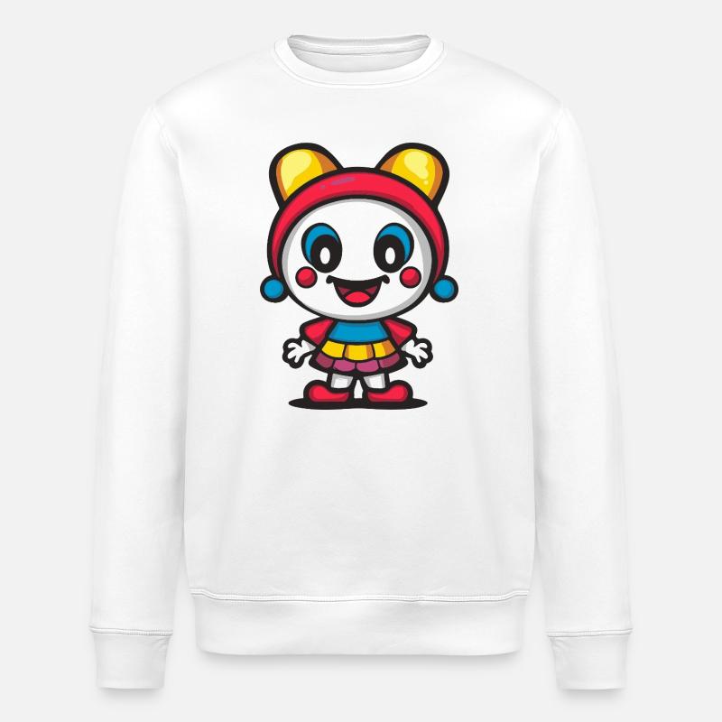 Halloween Clown Niedlich Comic - Stanley/Stella Unisex Bio-Sweatshirt ROLLER - Weiß