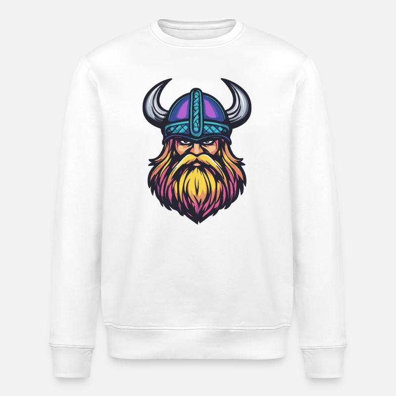 Wikinger Helm - Stanley/Stella Unisex Bio-Sweatshirt ROLLER - Weiß