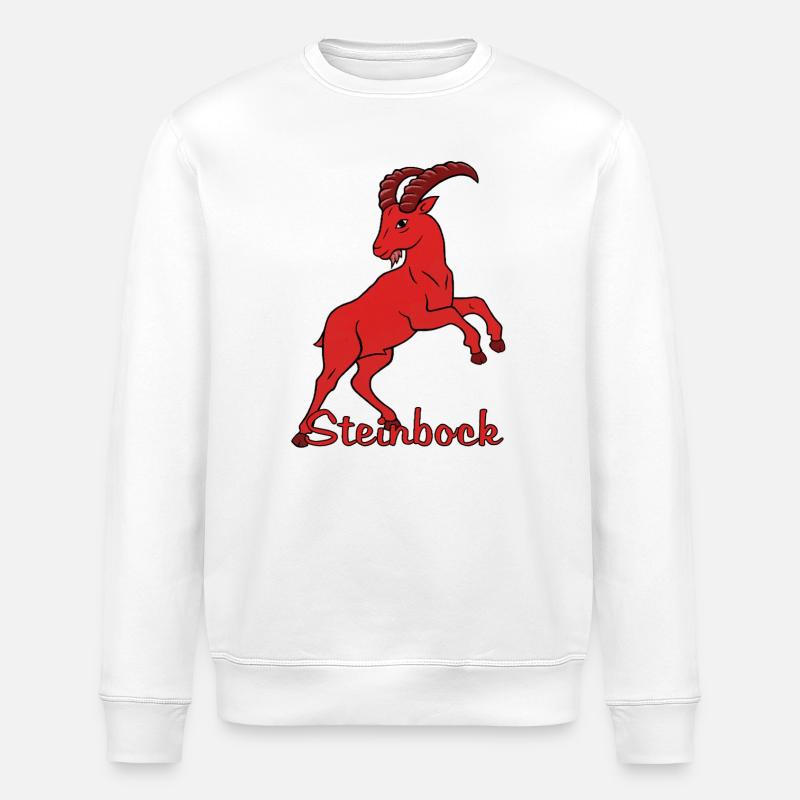 Sternzeichen Steinbock - Stanley/Stella Unisex Bio-Sweatshirt ROLLER - Weiß