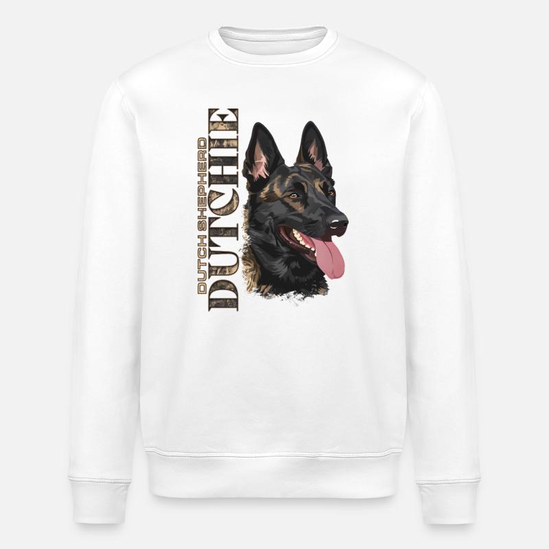 Dutchie - Holländischer Schäferhund - Stanley/Stella Unisex Bio-Sweatshirt ROLLER - Weiß